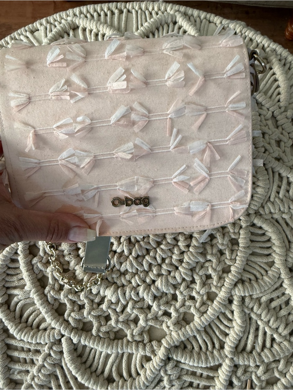 O bag Blush Pink Embellished Crossbody